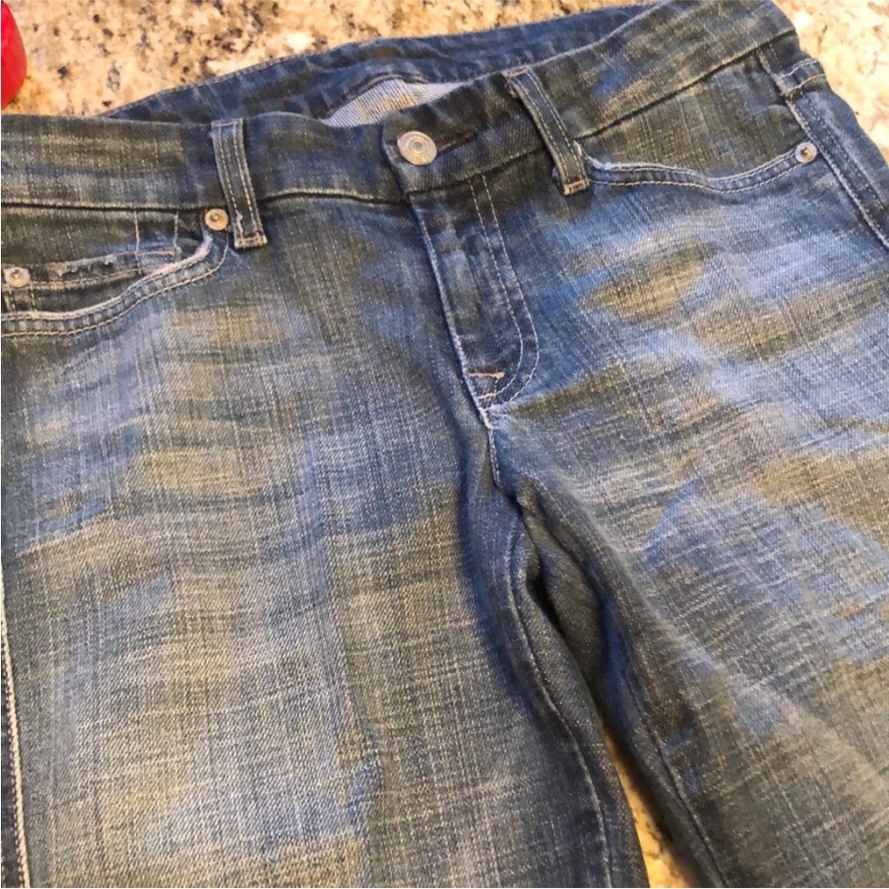 7 For All Mankind Jeans Size 27 Low Rise Bootcut Medium Wash Denim - Picture 4 of 6